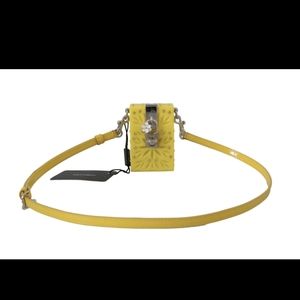 DOLCE & GABBANAYellow Crystal Plexiglass Cross Cigarette Case Holder